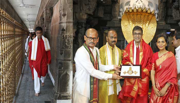 The Chief Justice of the Supreme Court, Justice DY Chandrachud, visited Tirumal Balaji