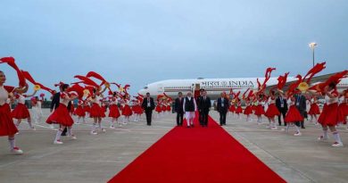 Prime Minister Narendra Modi arrives in China